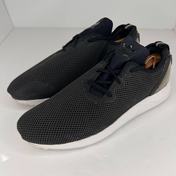 Adidas Mens Black ZX Flu Adv Asym Core Low Top Mesh Lace Up...